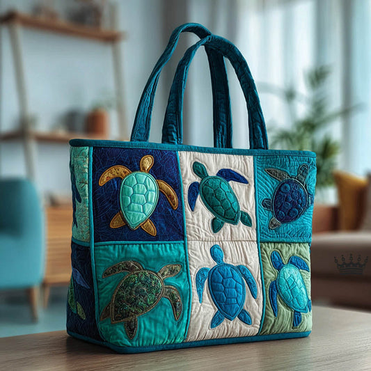 Sea Turtles Patchwork Quilted Tote