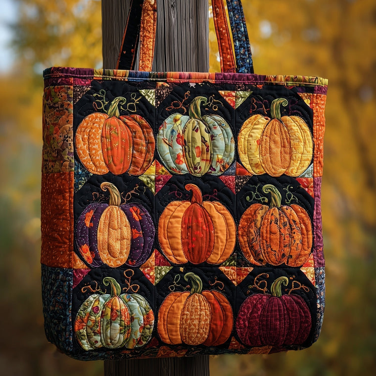 Everyday Patchwork Pumpkins Quilted Tote