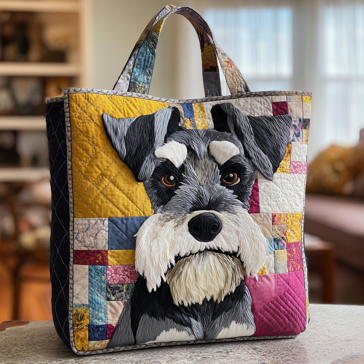 The Schnauzer Charm Quilted Tote 9872
