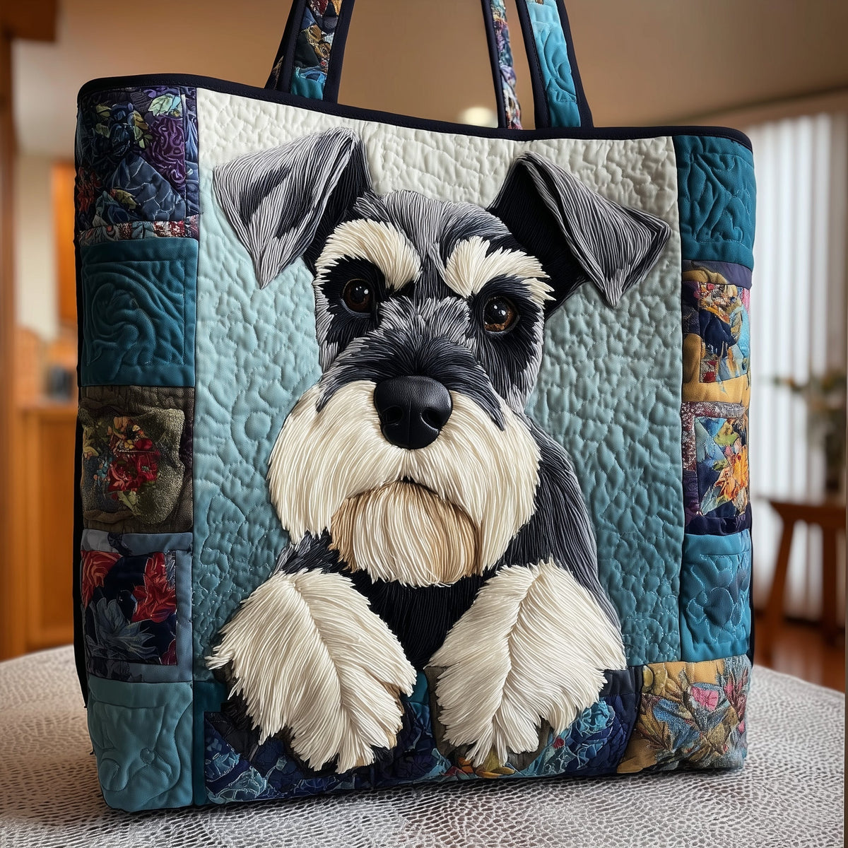 Schnauzer Dog Portrait Tote Bag