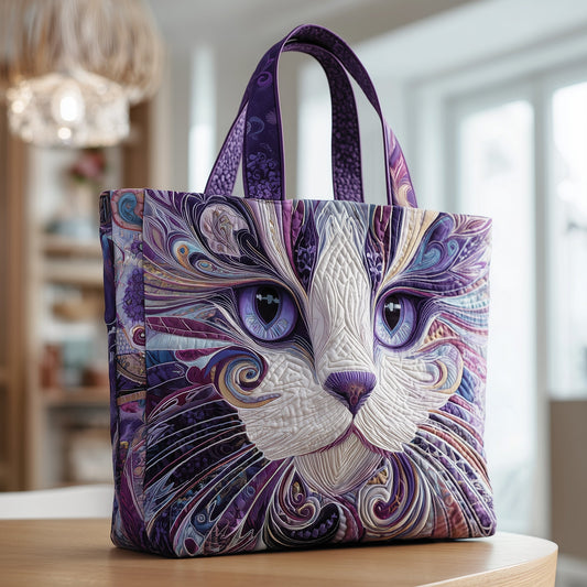 The Purple Cat Quilted Tote