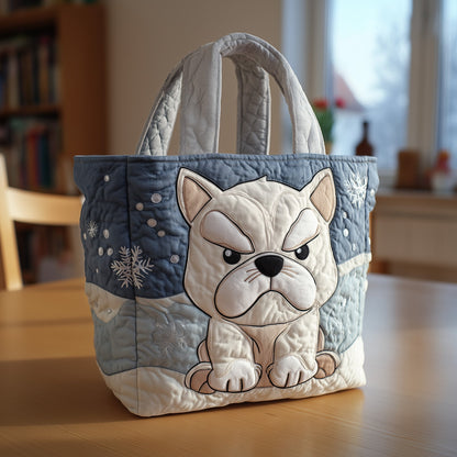 The Winter Bulldog Quilted Tote