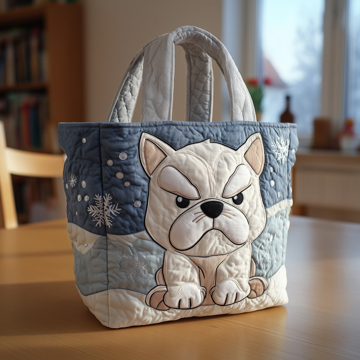 The Winter Bulldog Quilted Tote