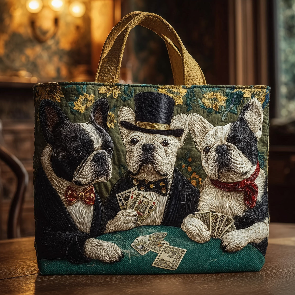 The Bulldog Card Club Quilted Tote