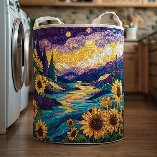 The Purple Sunset Quilted Laundry Basket Tote