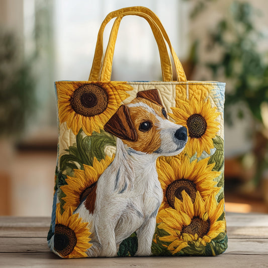 The Jack Russell Sunflower Quilted Tote