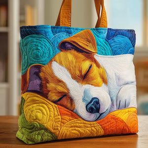 The Sleepy Jack Russell Quilted Tote