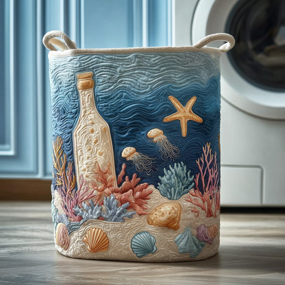 The Blue Ocean Quilted Laundry Basket Tote