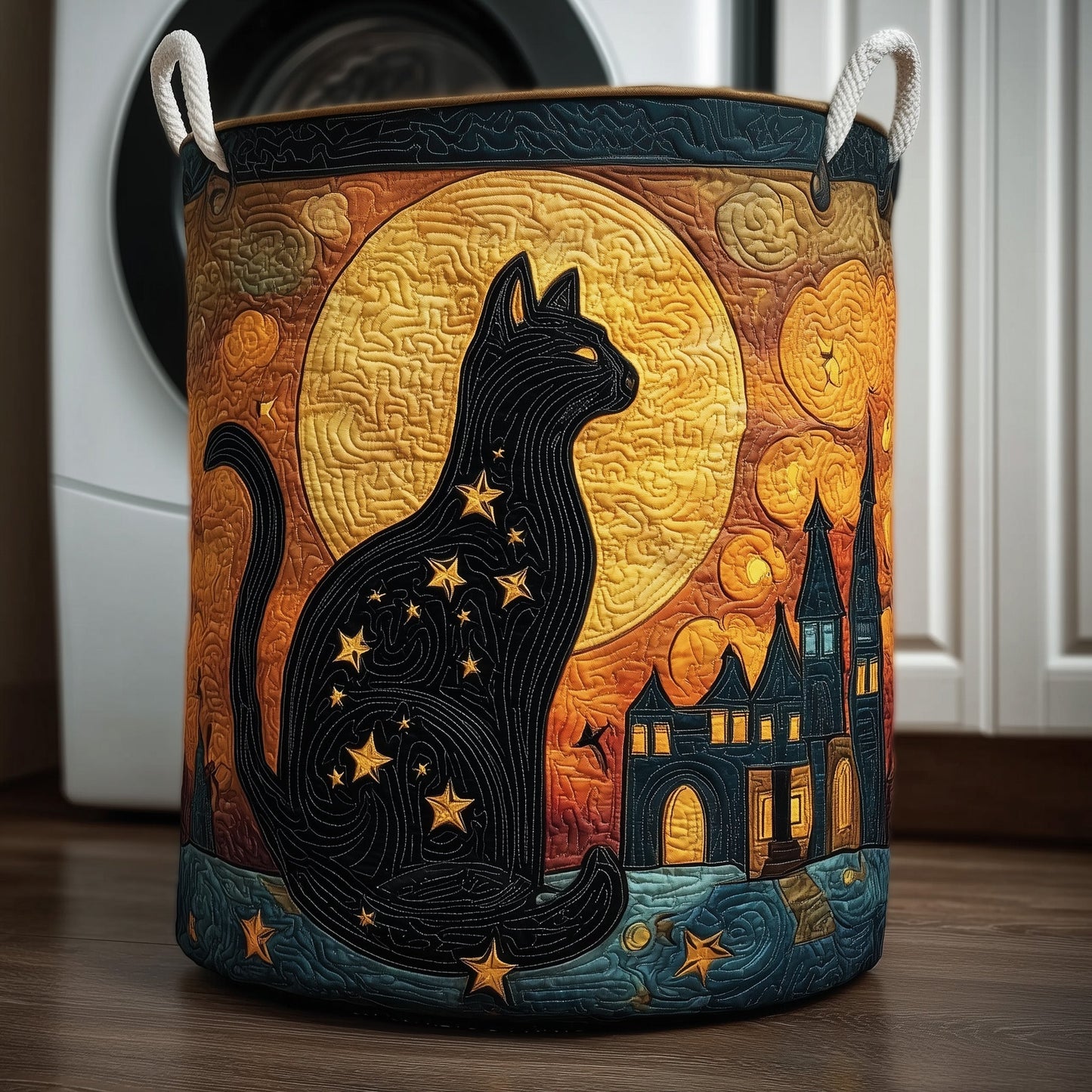 Black Laundry Basket Quilted Tote