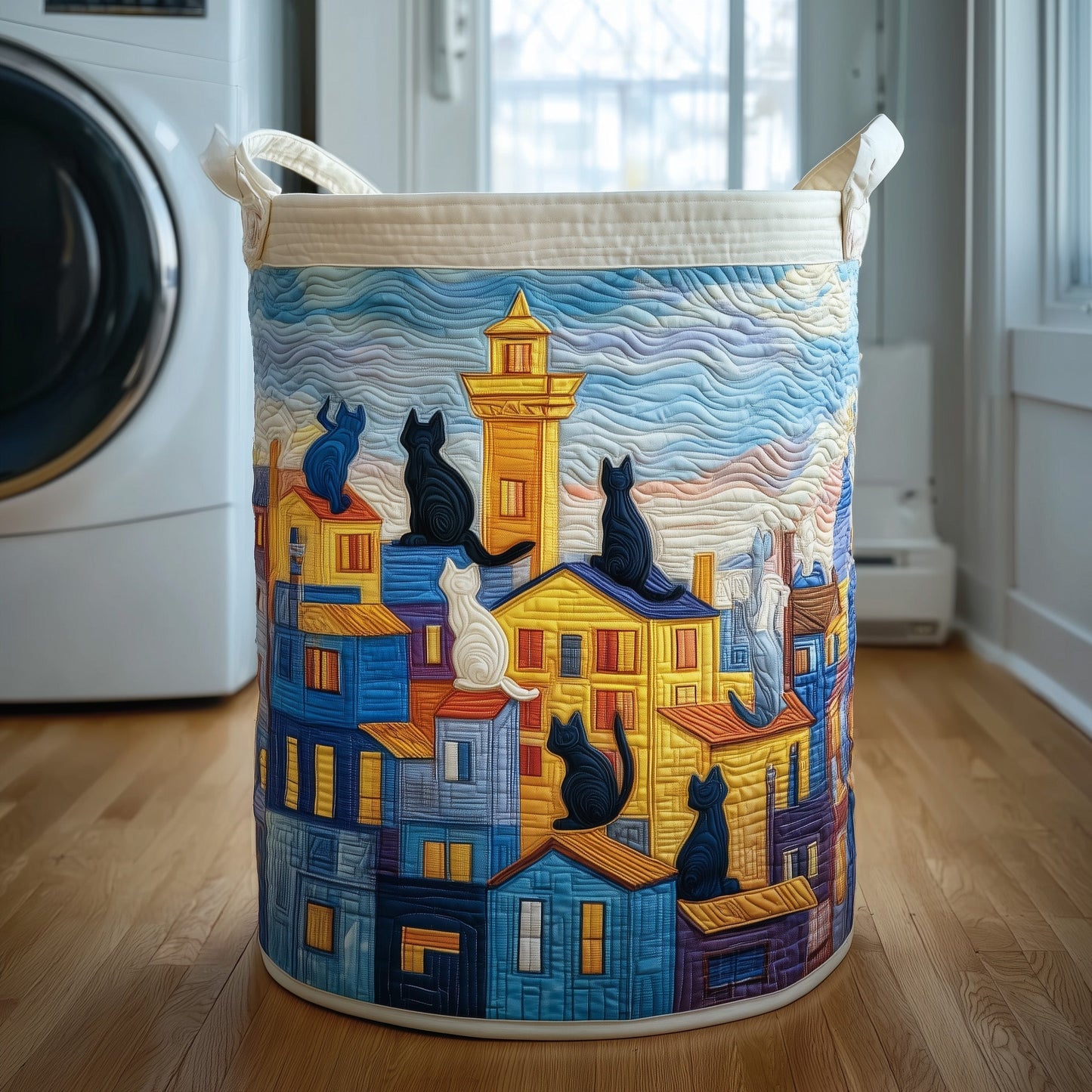 The Roof Band Quilted Laundry Basket Tote