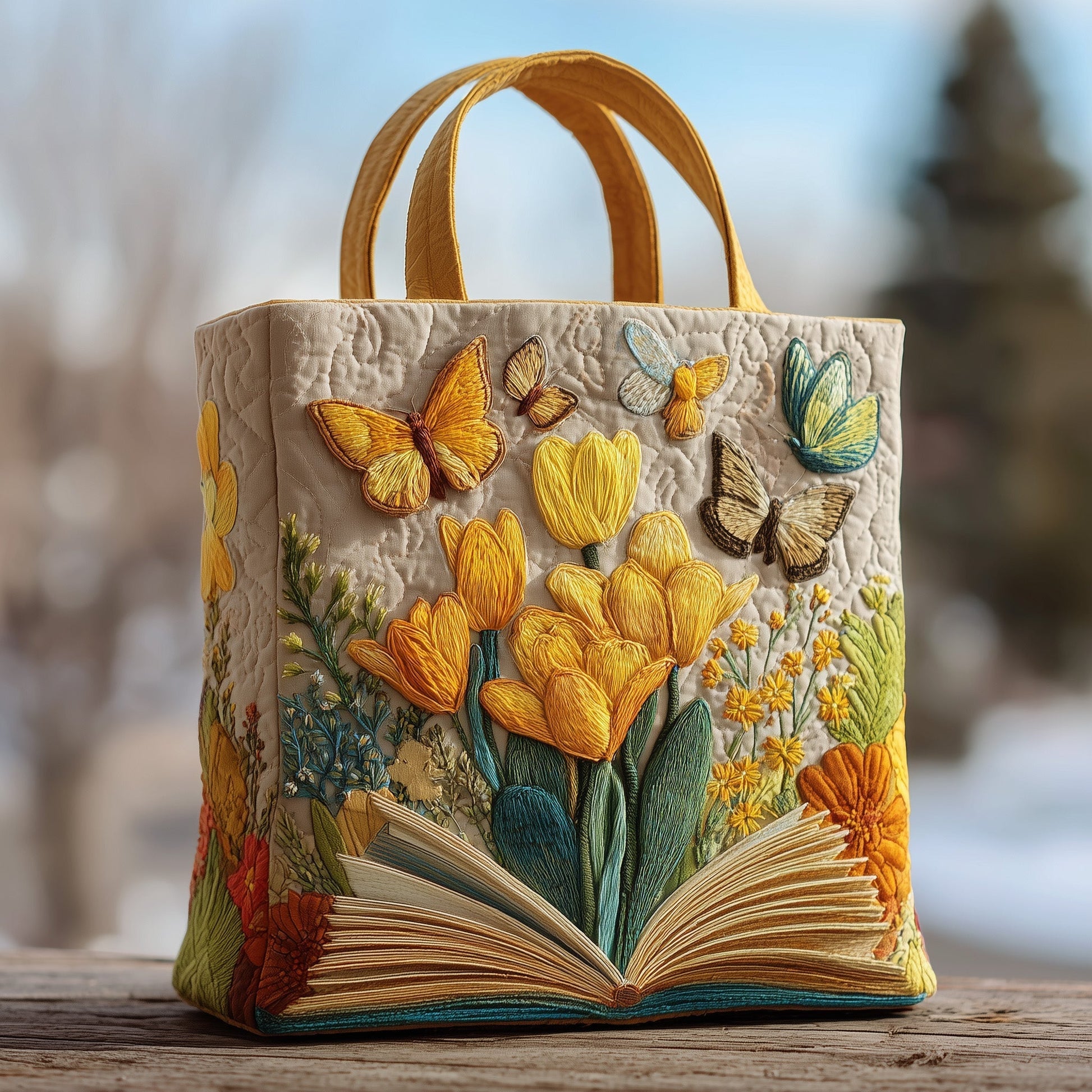 Blooming Book Gftoxm Quilted Tote