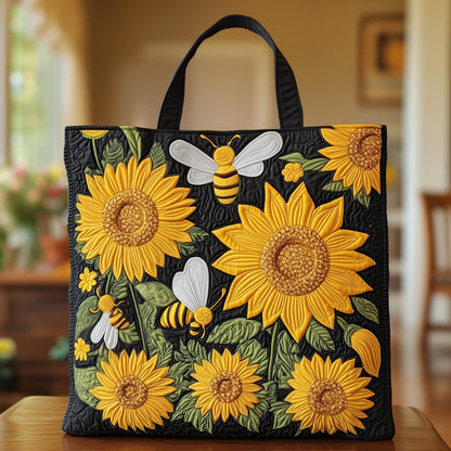 Everyday Sunflowers Bees Quilted Tote