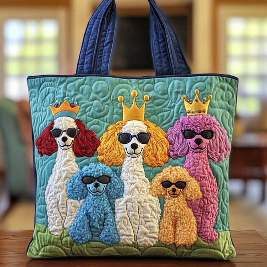The Regal Poodle Quilted Tote