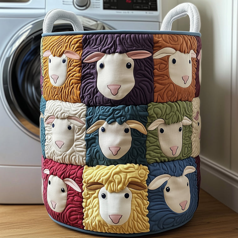 Colorful Sheep Laundry Quilted Tote
