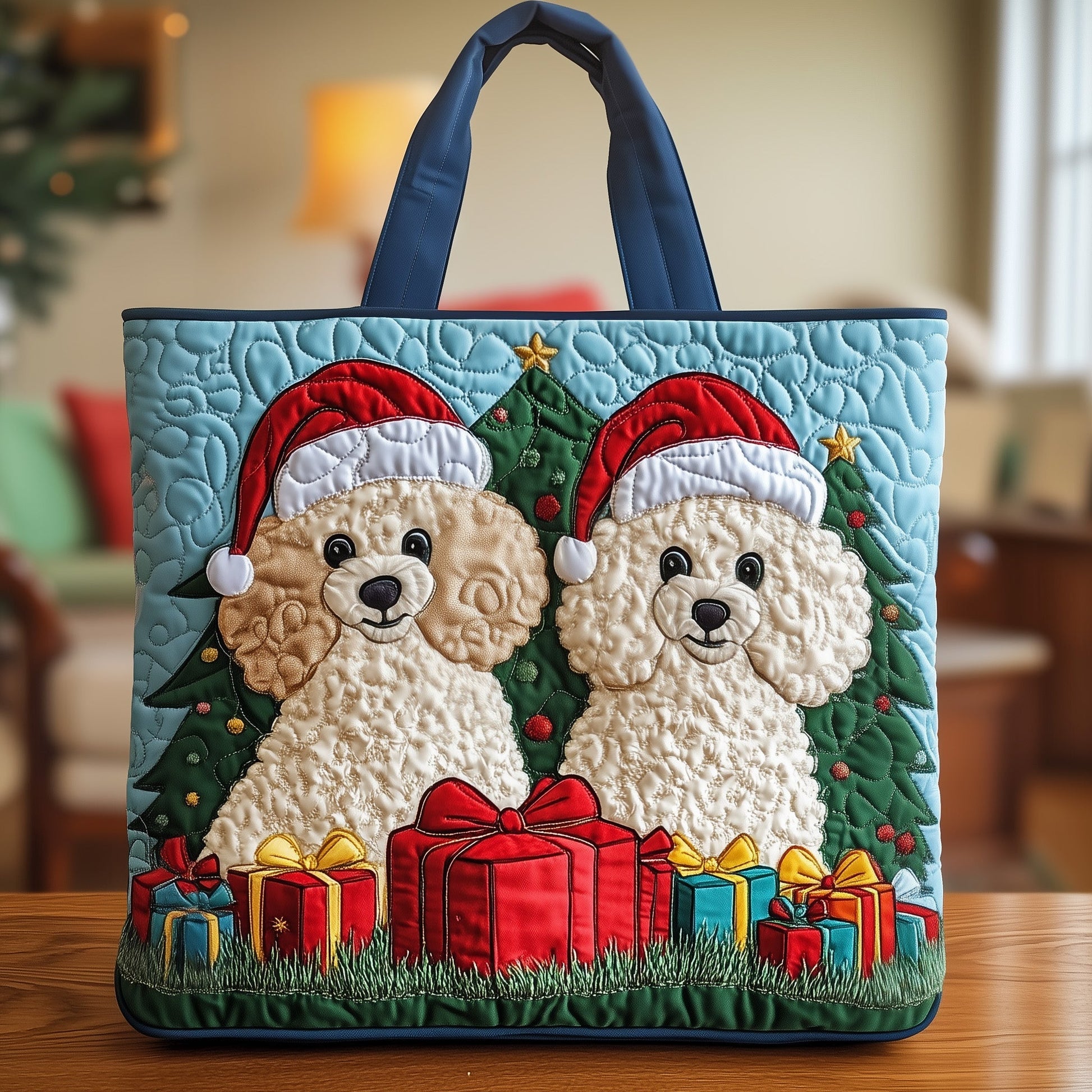 Everyday Festive Poodle Quilted Tote