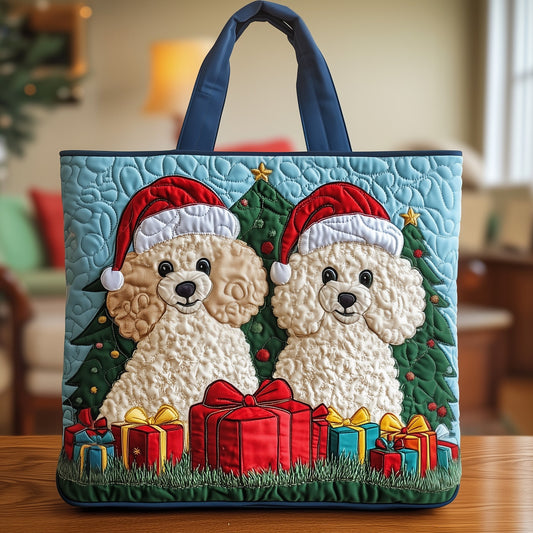 Everyday Festive Poodle Quilted Tote