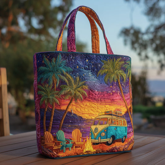 The Sunset Camping Quilted Tote