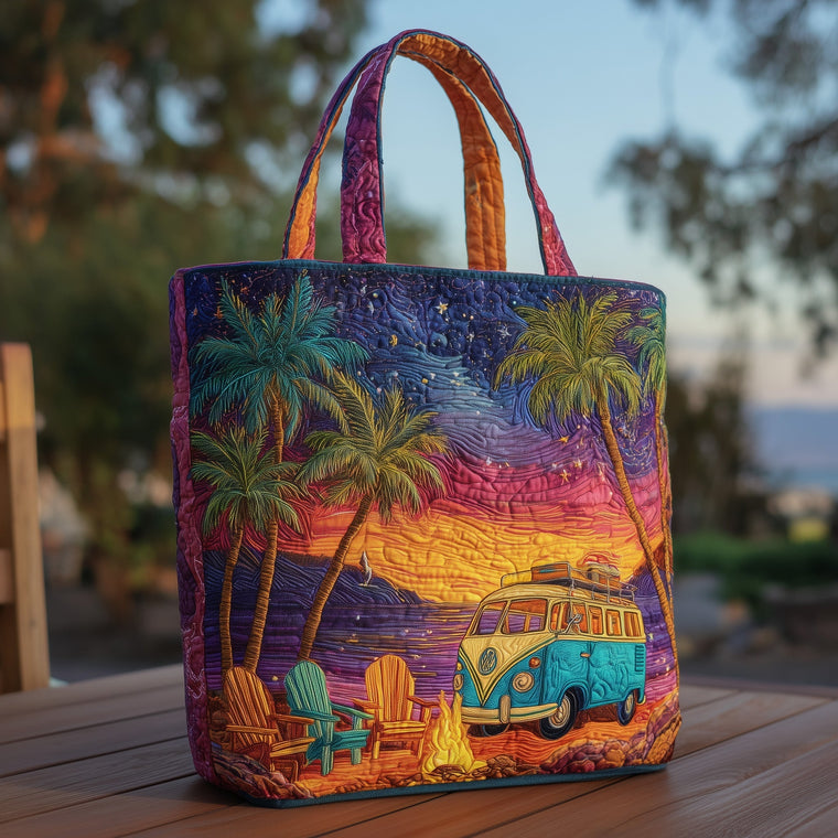 The Sunset Camping Quilted Tote