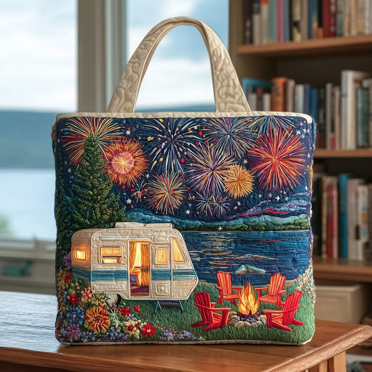 The Fireworks Camping Quilted Tote