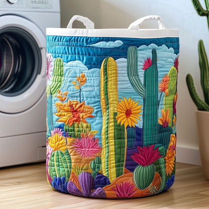 Floral Cactus Laundry Tote Bag