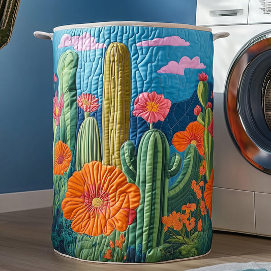 The Floral Cactus Quilted Laundry Basket Tote M275