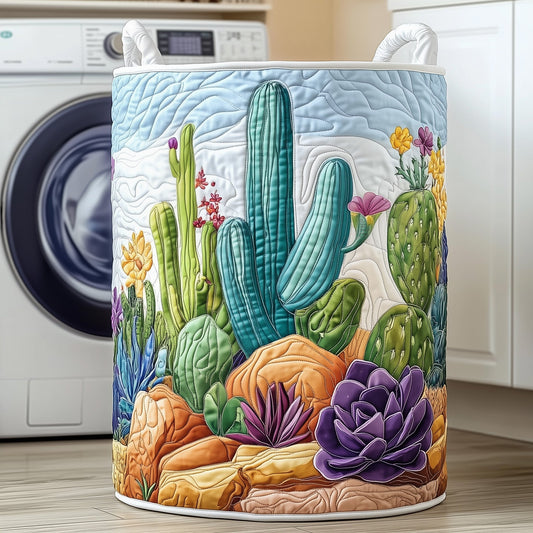 The Floral Cactus Quilted Laundry Basket Tote M276