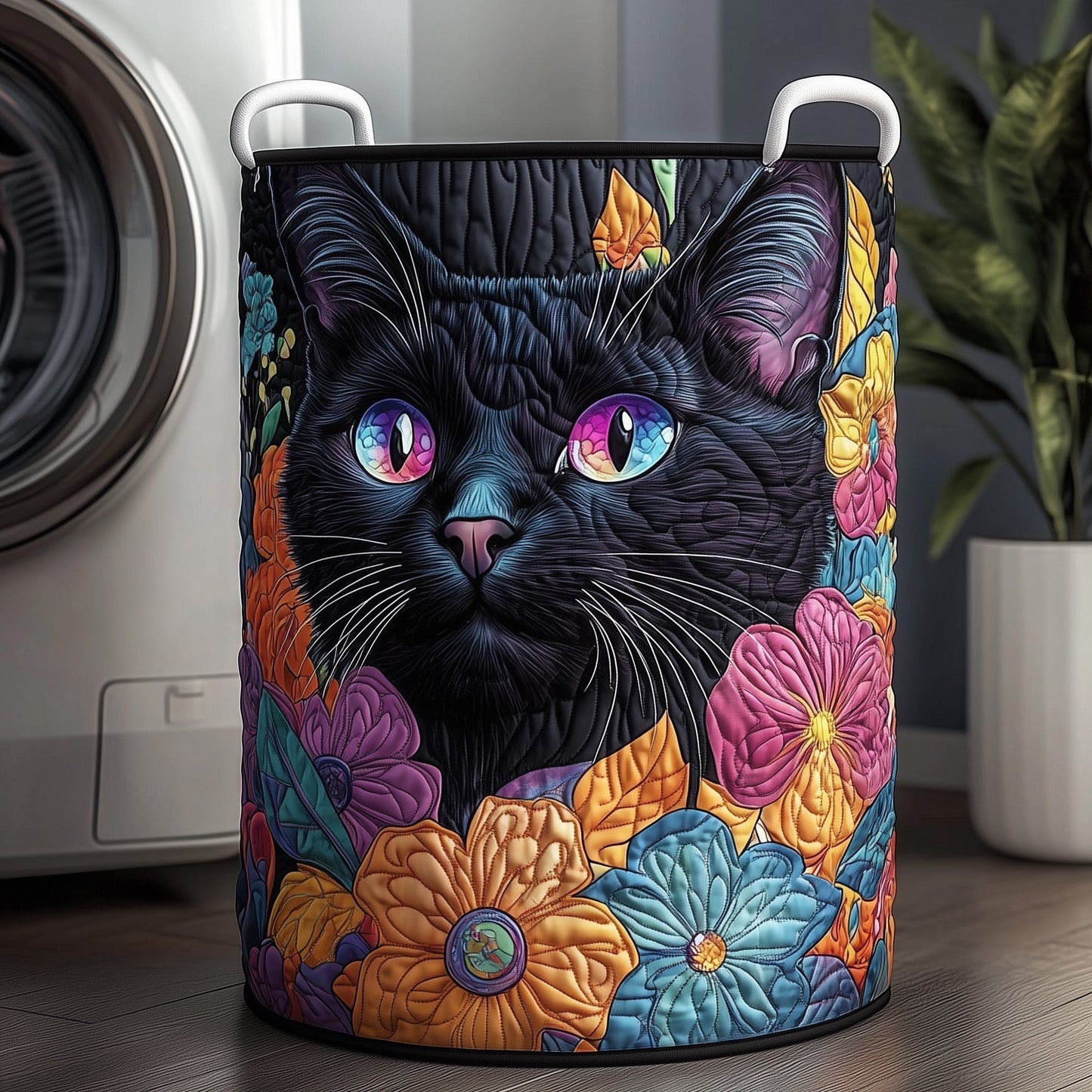 Floral Black Laundry Quilted Tote