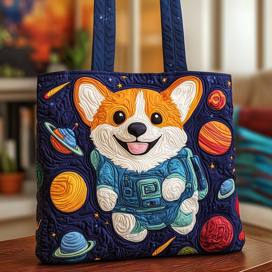 The Space Corgi Quilted Tote