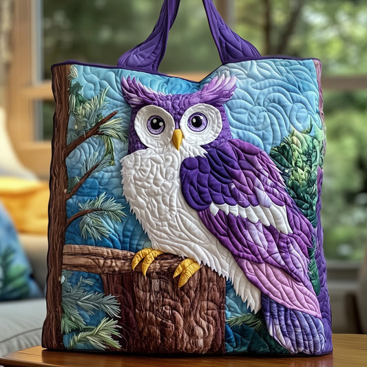 The Purple Owl Quilted Tote