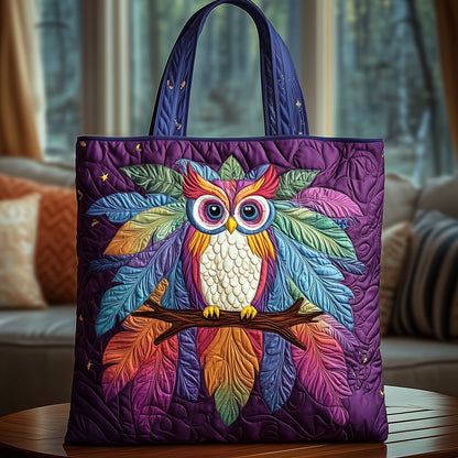 Everyday Colorful Owl Quilted Tote