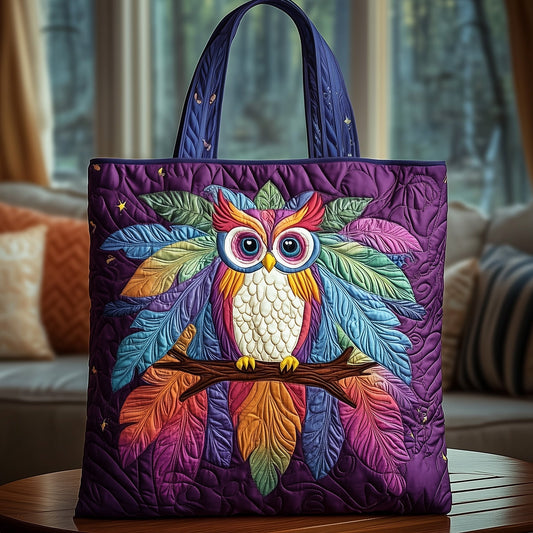 Everyday Colorful Owl Quilted Tote