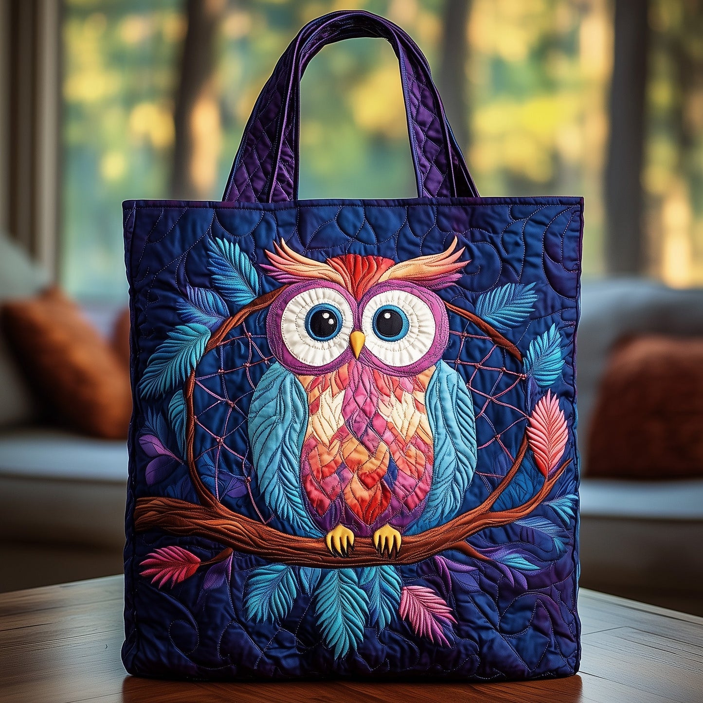 The Owl Dreamcatcher Quilted Tote