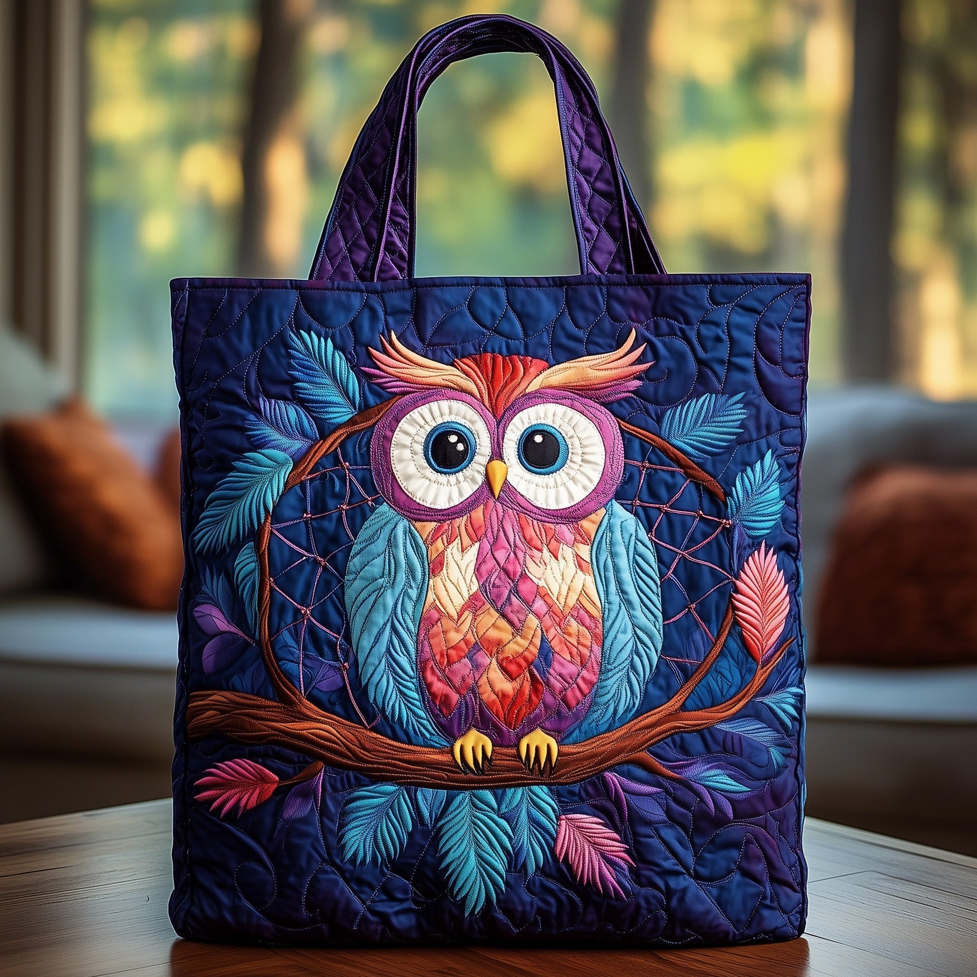 The Owl Dreamcatcher Quilted Tote