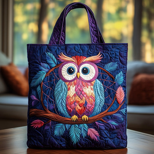 The Owl Dreamcatcher Quilted Tote