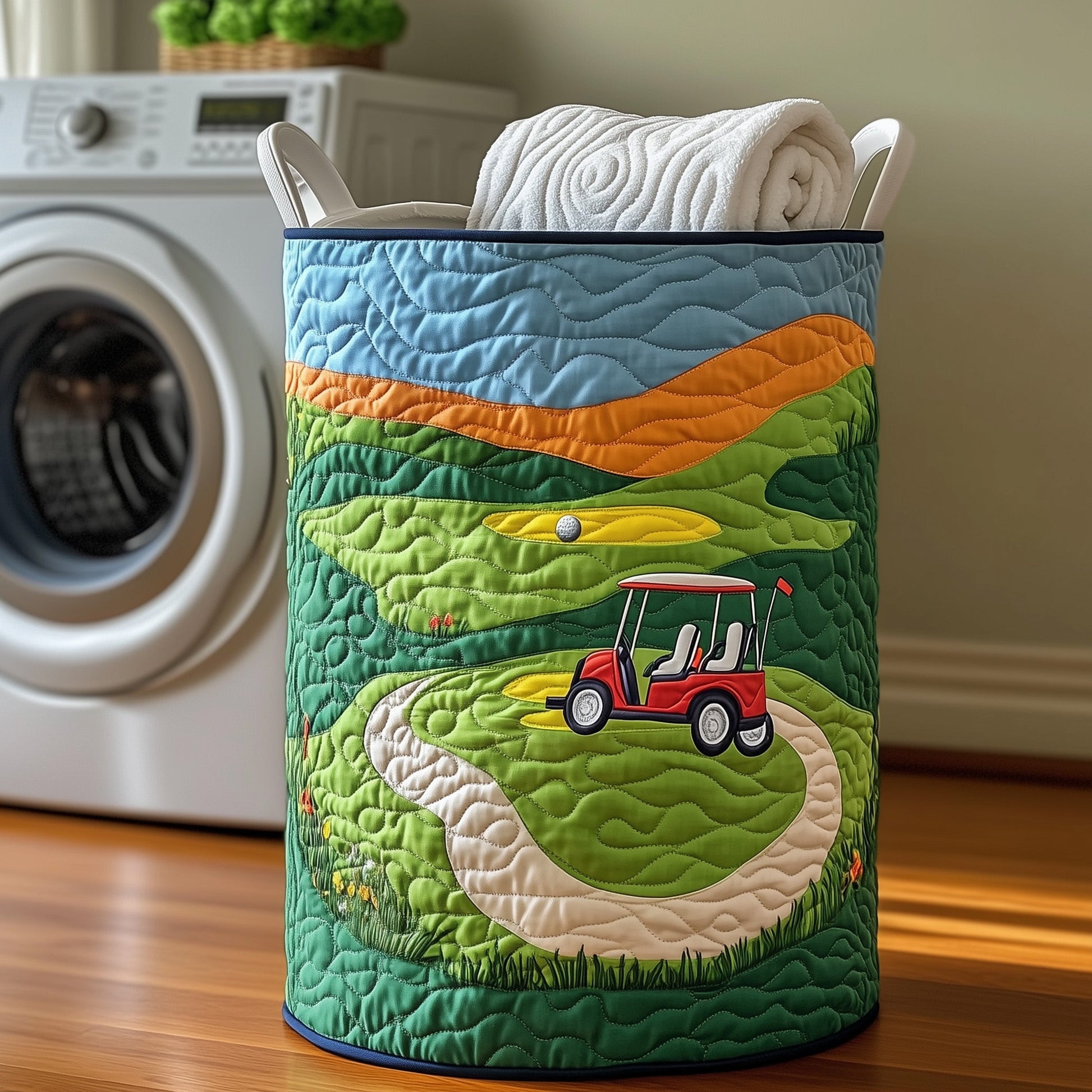 Golf Laundry Basket Quilted Tote