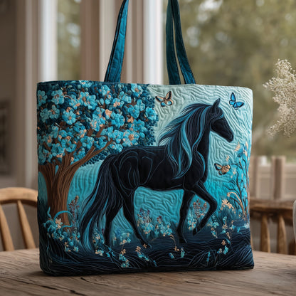 The Midnight Horse Quilted Tote