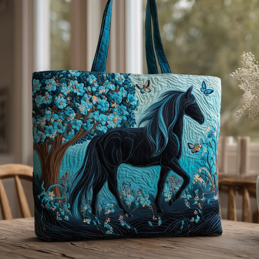 The Midnight Horse Quilted Tote