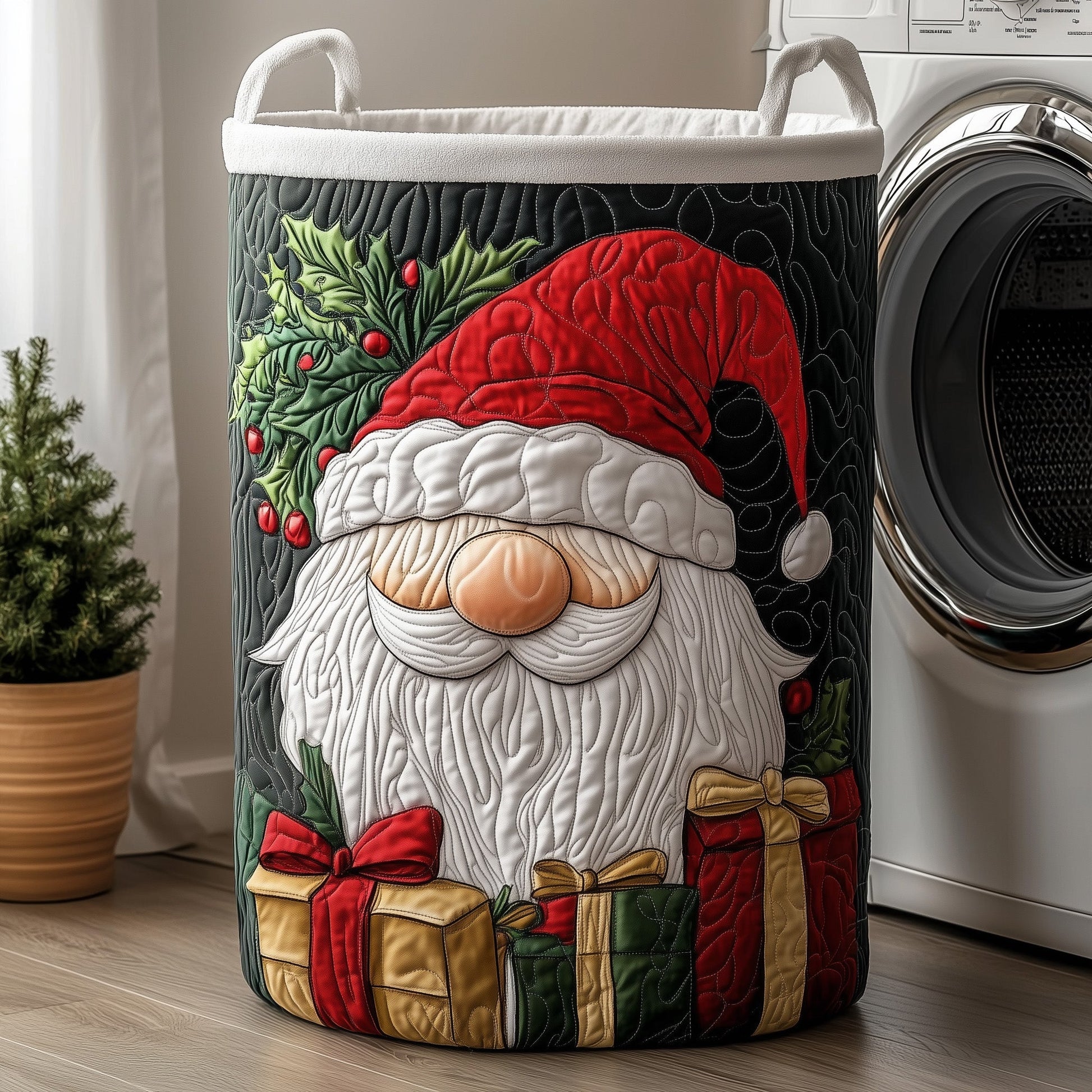Christmas Gnome Laundry Quilted Tote