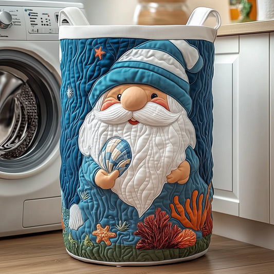 The Ocean Gnome Quilted Laundry Basket Tote