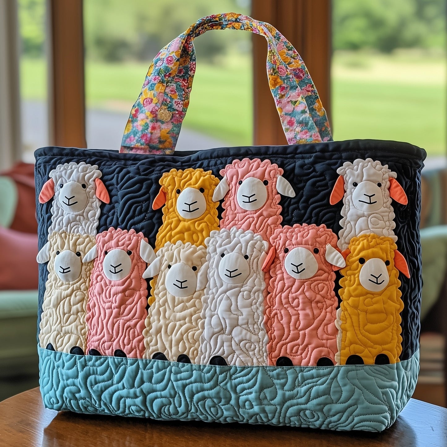 The Cheerful Sheep Quilted Tote