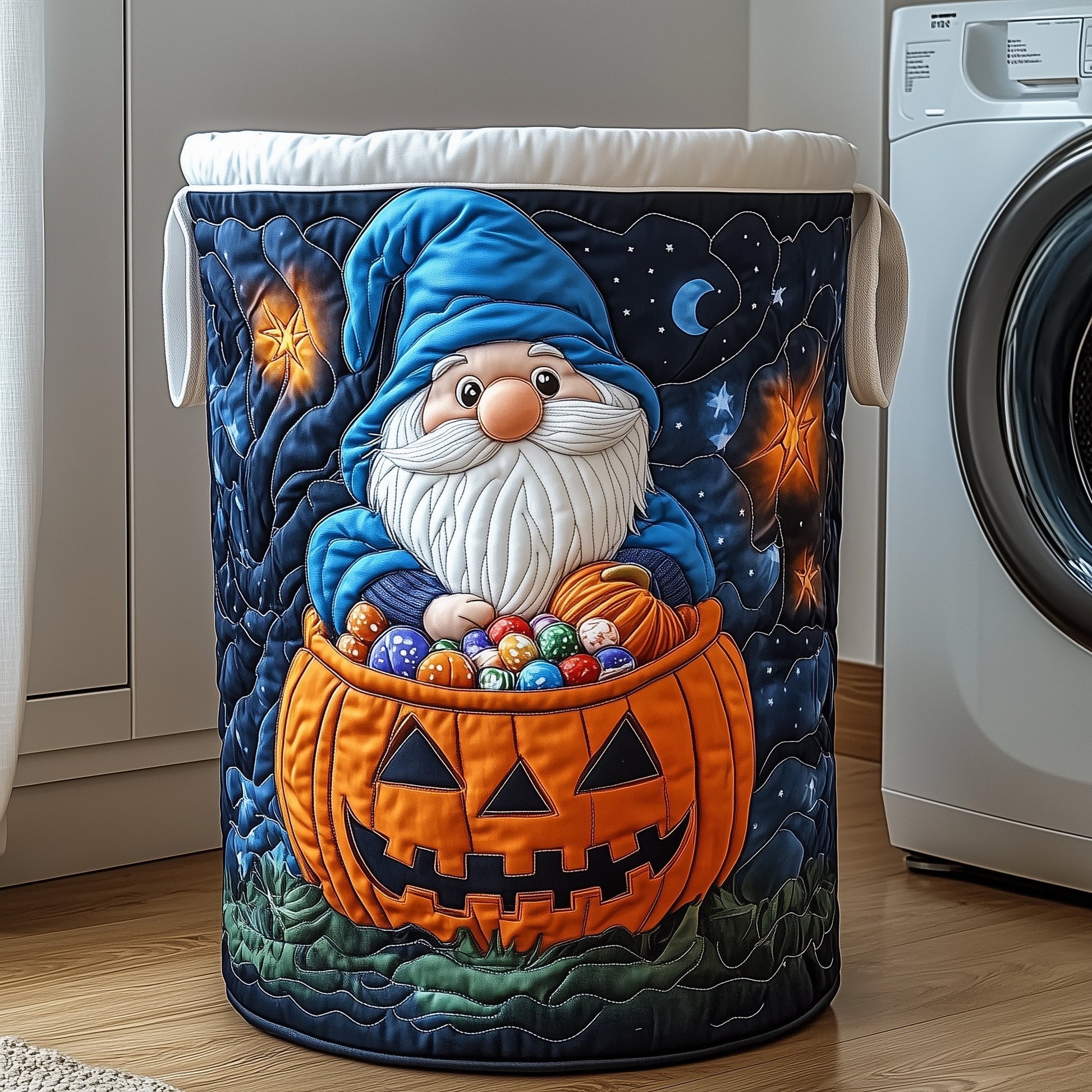 The Gnome Quilted Laundry Basket Tote M344