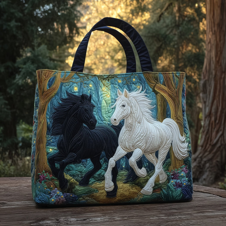 The Woodland Horses Quilted Tote
