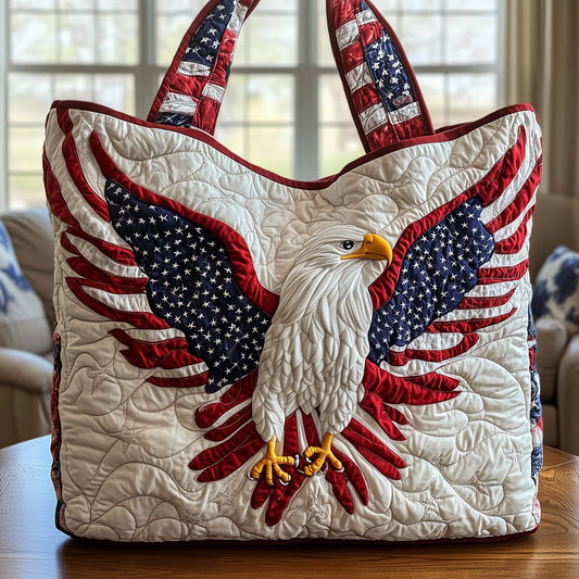 American Eagle Flag Quilted Tote