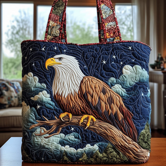 Eagle Bird Motif Quilted Tote