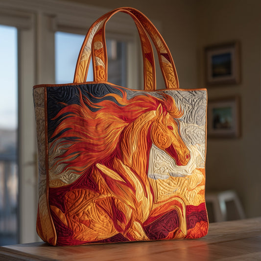 Wild Horse Quilted Tote Bag