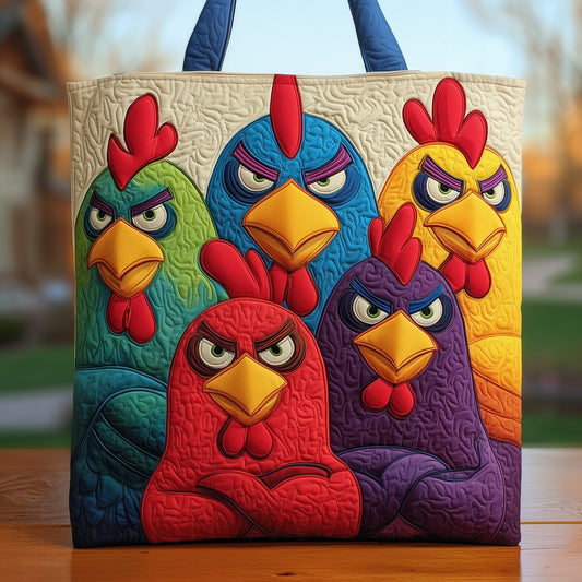 The Angry Chicken Quilted Tote