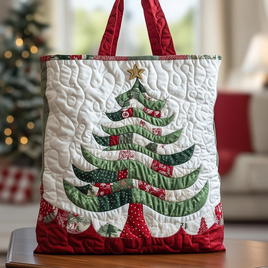 The Festive Christmas Tree Quilted Tote