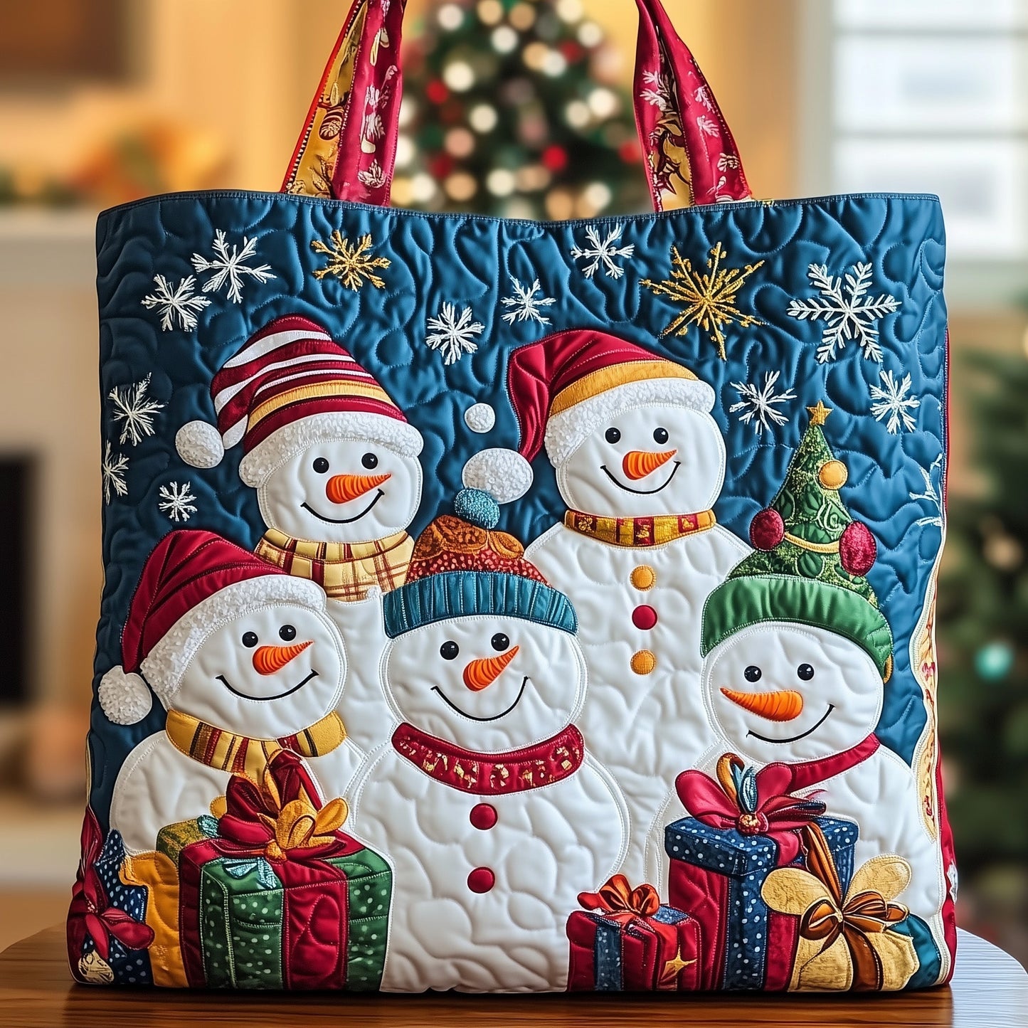 Everyday Snowmen Gifts Quilted Tote