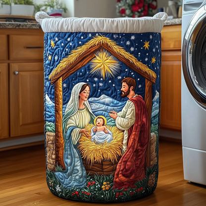 The Nativity Quilted Laundry Basket Tote M424