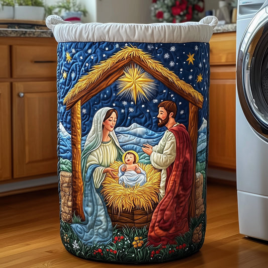 The Nativity Quilted Laundry Basket Tote M424